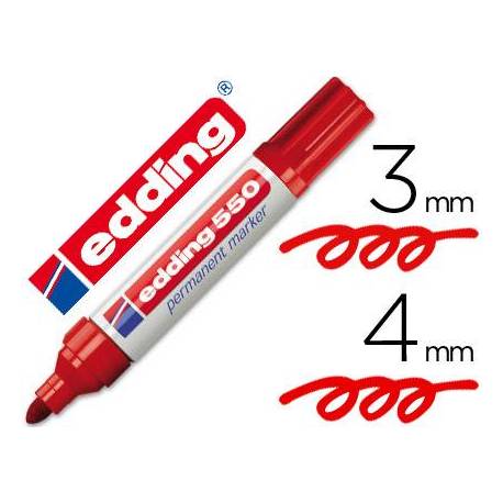 Rotulador Permanente Edding 550 Rojo Punta redonda