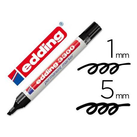Rotulador Permanente Edding 3300 Negro Punta Biselada