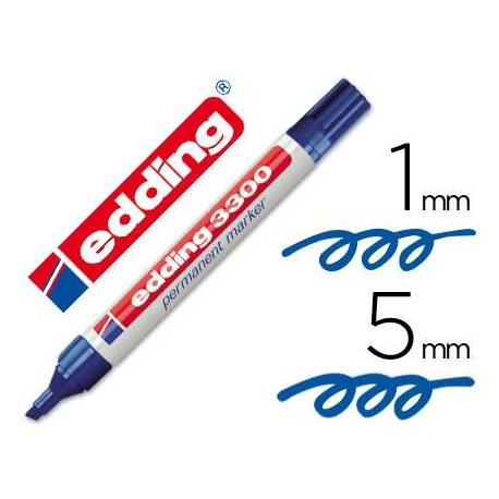 Rotulador Permanente Edding 3300 Azul Punta Biselada