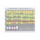KIT PLANIFICACION DE TARJETAS T MARCA NOBO 66X80 CM 12 COLUMNAS 2X32 RANURAS + 500 TARJETAS T N 2 COLORES SURTIDOS + 100