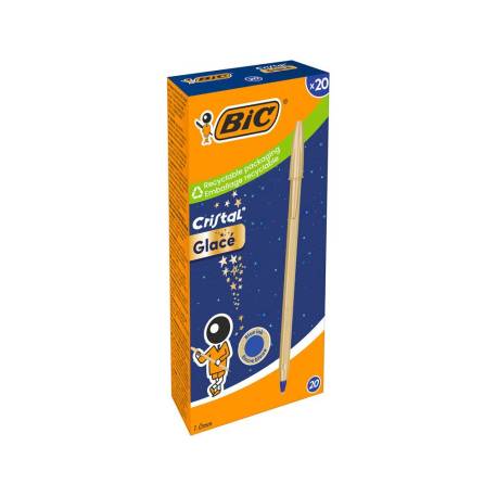 BOLIGRAFO BIC CRISTAL GLACE COLOR DORADO PUNTA 1 MM