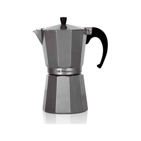 CAFETERA ITALIANA MARCA ORBEGOZO ALUMINIO 6 TAZAS APTA PARA TODO TIPO DE COCINAS