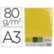 PAPEL COLOR MARCA LIDERPAPEL DIN A3 80 GR AMARILLO INTENSO PAQUETE DE 500 HOJAS