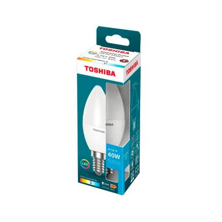 BOMBILLA LED MARCA TOSHIBA ESSENTIAL C37 E14 4.7W LUZ FRIA 6500K