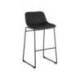 TABURETE ALTO MARCA ROCADA CON ASIENTO Y RESPALDO BAJO TAPIZADO TELA IGNIFUGA BASE METALICA ACERO COLOR NEGRO
