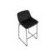 TABURETE ALTO MARCA ROCADA CON ASIENTO Y RESPALDO BAJO TAPIZADO TELA IGNIFUGA BASE METALICA ACERO COLOR NEGRO