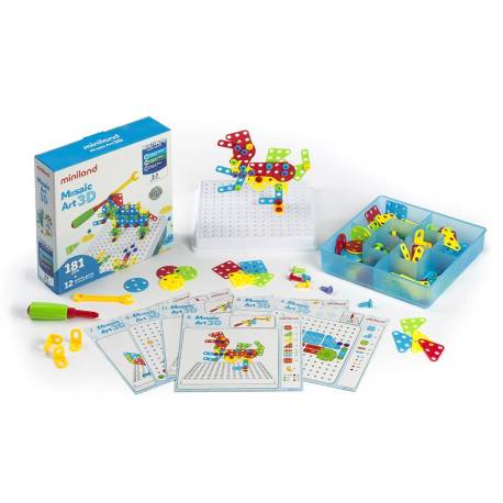 JUEGO DIDACTICO MARCA MINILAND MOSAIC ART 3D 180 PIEZAS