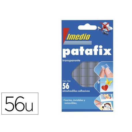 SUJETACOSA MARCA IMEDIO PATAFIX ALMOHADILLA ADHESIVA TRANSPARENTE REMOVIBLE BLISTER DE 56 UNIDADES
