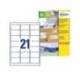 ETIQUETA ADHESIVA MARCA AVERY BLANCA PERMANENTE RECICLADA 100% PARA IMPRESORA LASER 63,5X38,1 MM CAJA DE 315