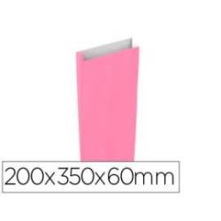 SOBRE PAPEL BASIKA CELULOSA COLOR ROSA CON FUELLE M 200X350X60 MM PAQUETE DE 25 UNIDADES