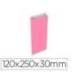 SOBRE PAPEL BASIKA CELULOSA COLOR ROSA CON FUELLE XS 120X250X30 MM PAQUETE DE 25 UNIDADES