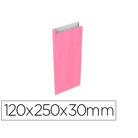SOBRE PAPEL BASIKA CELULOSA COLOR ROSA CON FUELLE XS 120X250X30 MM PAQUETE DE 25 UNIDADES