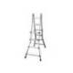 ESCALERA TELESCOPICA DE ACERO Y ALUMINIO DE 4+4 PELDAÑOS CON TAPA FINAL PVC ANTIDESLIZANTE