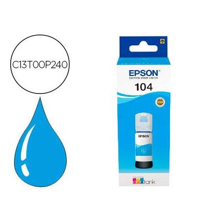 Tinta Ink-jet epson ecotank 104 color cian C13T00P240