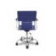 Silla giratoria pyc respaldo medio regulable en altura similpiel color azul 860+90x480x440 mm