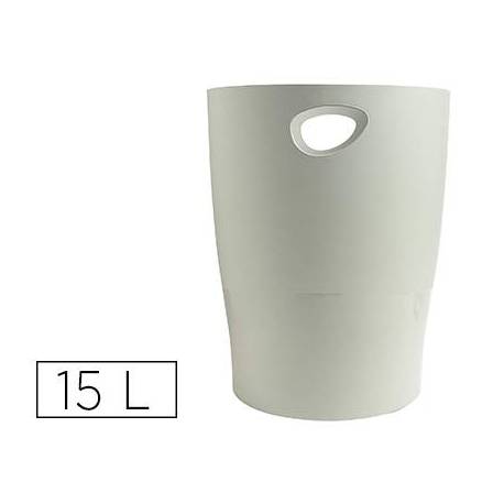 Papelera plastico Exacompta Ecoblack Gris 15 litros