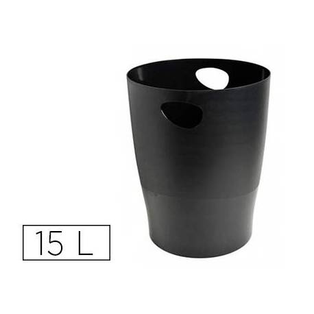 Papelera plastico Exacompta Ecoblack Negro 15 litros