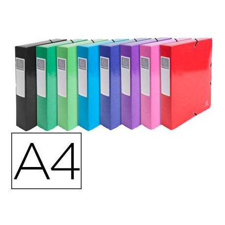 CARPETA DE PROYECTO EXACOMPTA CARTON LUSTRADO PLASTIFICADO DIN A4 LOMO 60 MM COLORES SURTIDOS