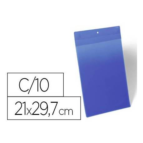 FUNDA DURABLE MAGNETICA 210X297 MM PLASTICO AZUL VENTANA TRANSPARENTE PACK DE 10 UNIDADES