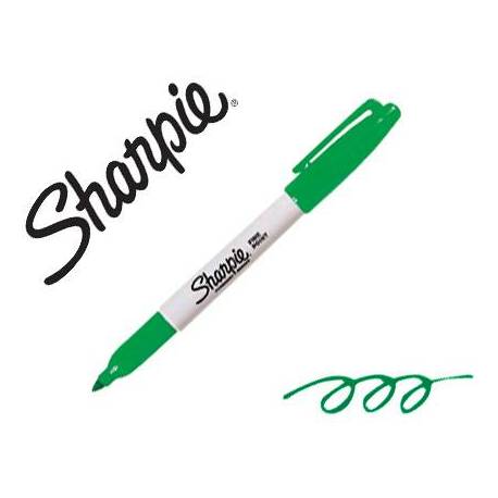 Rotulador Sharpie Permanente Verde Punta fina Caja 12 unidades