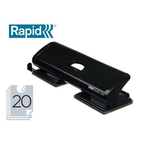 Taladrador Rapid FC20/4 color negro capacidad para 20 hojas