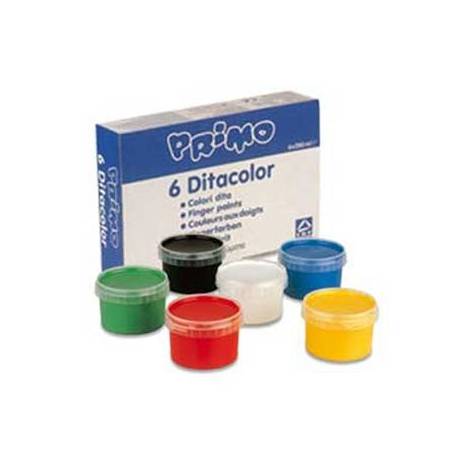Pintura de dedos Primo 250 gr con 6 colores surtidos