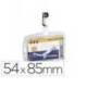 IDENTIFICADOR CON PINZA GIRATORIA DURABLE ACRILICO HORIZONTAL CON UÑERO PARA PASES 54X85 MM