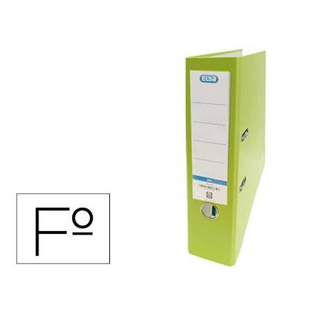 Archivador de palanca Elba Carton forrado PVC Folio Lomo de 80 mm Verde claro