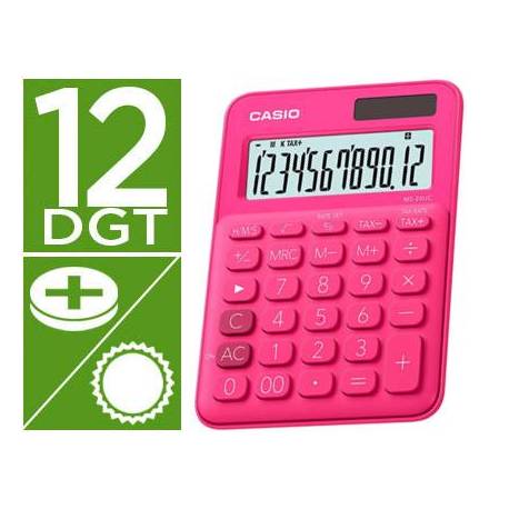 Calculadora Sobremesa Casio HS MS-20UC-RD 12 digitos Fucsia