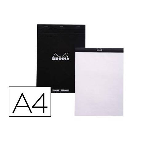 Bloc de notas perforado Rhodia Din A4 liso color Negro
