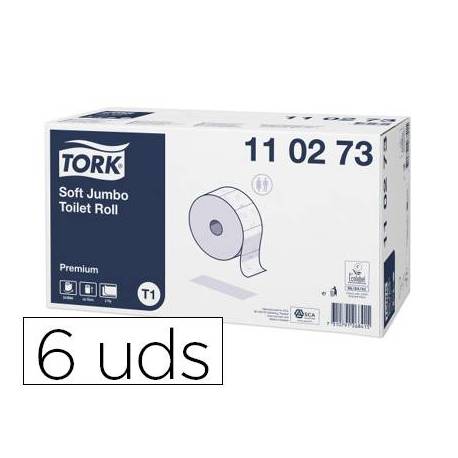 PAPEL HIGIENICO TORK SUAVE 2 CAPAS 360 MT PARA DISPENSADOR T1 PAQUETE DE 6 ROLLOS