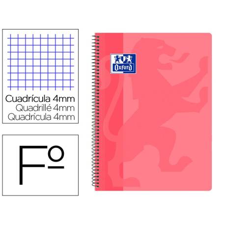 Bloc Oxford Folio School Classic Cuadricula 4 mm 80 hojas Rosa