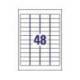 Etiqueta adhesiva Avery 47,7x25x4 mm Blanca láser caja de 800 unidades