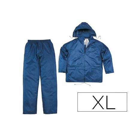 CONJUNTO DE LLUVIA DELTAPLUS 400 POLIESTER/PVC COLOR AZUL MARINO TALLA XL