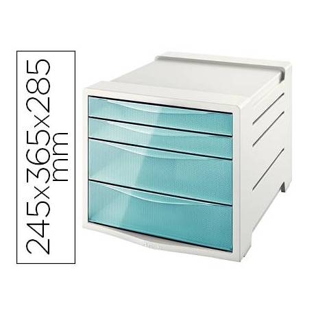 Modulo 4 con cajones sobremesa Esselte de color azul