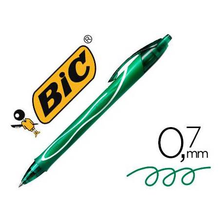 Boligrafo Bic Gelocity Quick Dry Retractil tinta gel Verde 0,7 mm