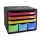 Fichero cajones sobremesa Exacompta Iderama Arlequin con 6 cajones multicolores 270x355x271 mm.