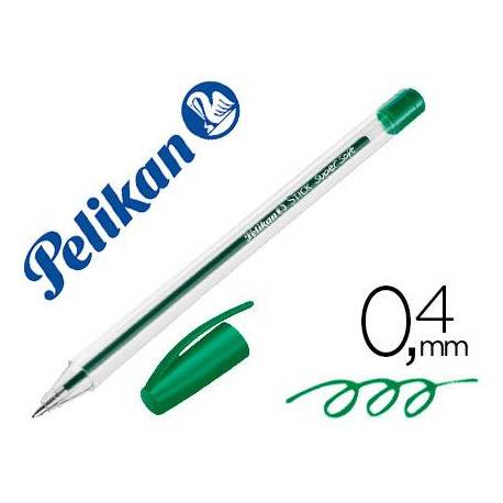 Bolígrafo Pelikan Stick Super Soft color Verde de 0,4 mm