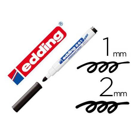 Rotulador para Pizarra Blanca Edding 661 Recargable Negro