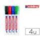 Rotulador para Pizarra Blanca Edding 660 Recargable Colores Surtidos Blister de 4 unidades