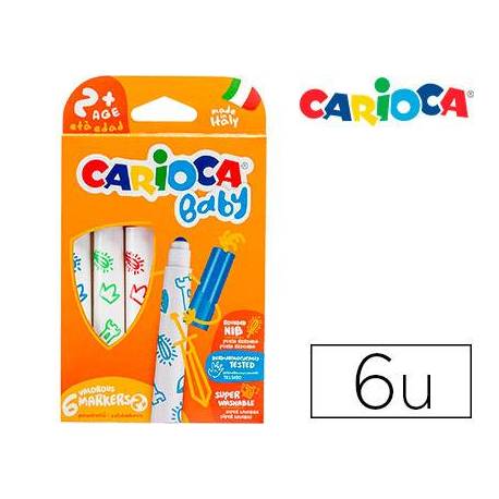 Rotulador Carioca Baby Punta Gruesa Lavables Colores Surtidos Caja de 6 unidades