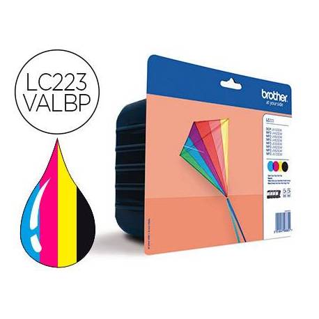 Cartucho Brother LC223VALBP Pack 4 colores 550 páginas dcpj4120dw / mfcj4420dw / 4620dw / 5320dw