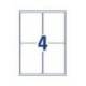 Etiqueta Adhesiva Avery 99,1x139 mm Poliester Blanco Caja de 8 hojas
