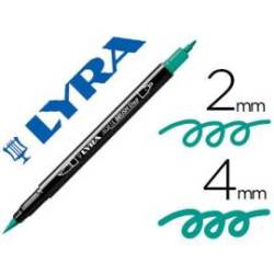 Rotulador Lyra aqua brush acuarelable doble punta fina y punta pincel verde noche