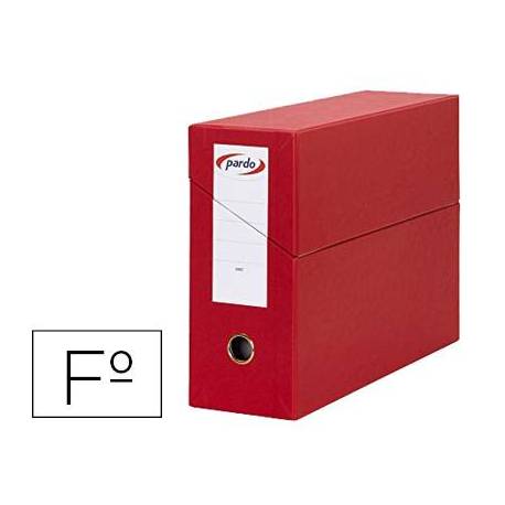 Archivador con tapa Pardo Folio Rojo 390x270x115 mm