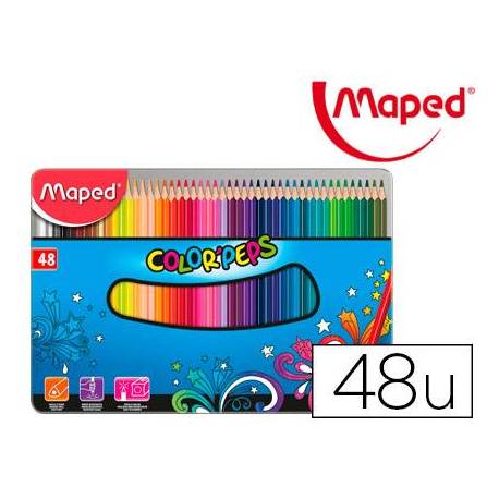 Lapices de colores Maped Color Peps Caja Metalica 48 lapices