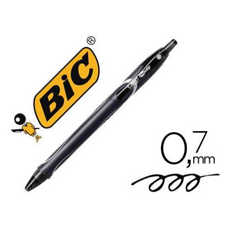Bolígrafo Bic Gel-ocity Quick Dry Retráctil Punta Media 0,7 mm Color Negro