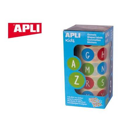 Gomets Apli Redondos Abecedario Multicolor 20 mm