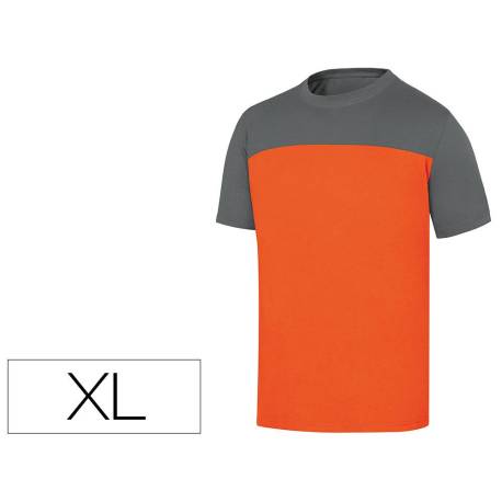 Camiseta manga corta Deltaplus color Naranja y Gris Talla XL