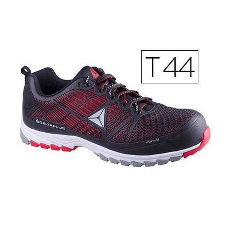 Zapatos de seguridad de Poliuretano DeltaPlus Negro y Rojo talla 44
